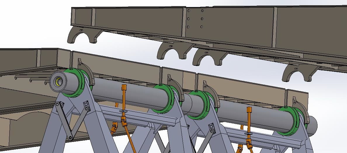 3d вид стыковки мостовых пролетов ТММ-4