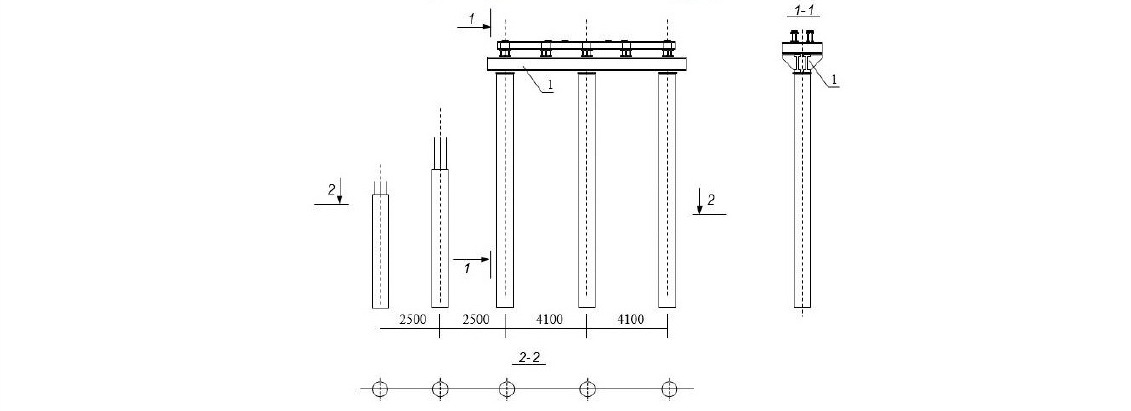 План свайного фундамента для моста САРМ