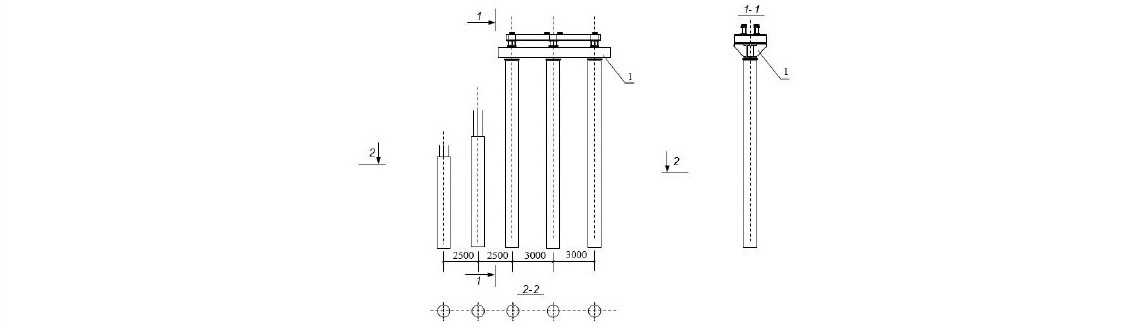 План свайного фундамента для однопутного моста САРМ